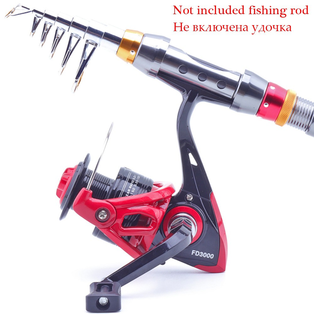 Reel Pancing FD3000 FD5000 Reel Pancing 12+1 Ball Bearing Gear Ratio 5.2:1 - Red/Black