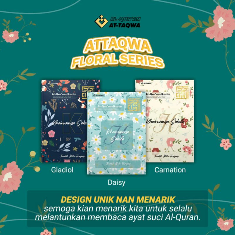 Mushaf Al Qur'an At-Taqwa - FLORAL SERIES (BISA CUSTOM NAMA)