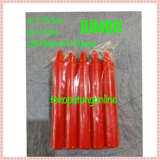 Lilin Merah Jumbo isi 10 Batang