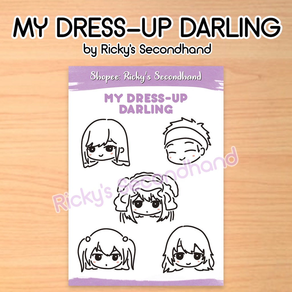 

My Dress Up Darling Sticker Sheet by Ricky's Secondhand - Stiker Waterproof Anti Air Dress-Up Chibi Stickers Sono Bisque Doll Marin Kitagawa Gojo Sajuna Shinju Inui Kuroe Shizuku