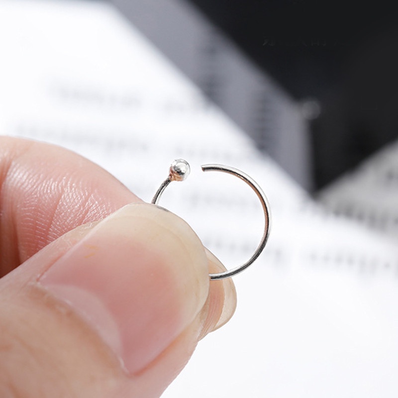 [ACKER] 1Pair 100% S925 Perak 1 Pasang Anting-Anting Lingkaran Kecil Helix Piercing Hoop Minimalis Hypoallergenic Untuk Wanita