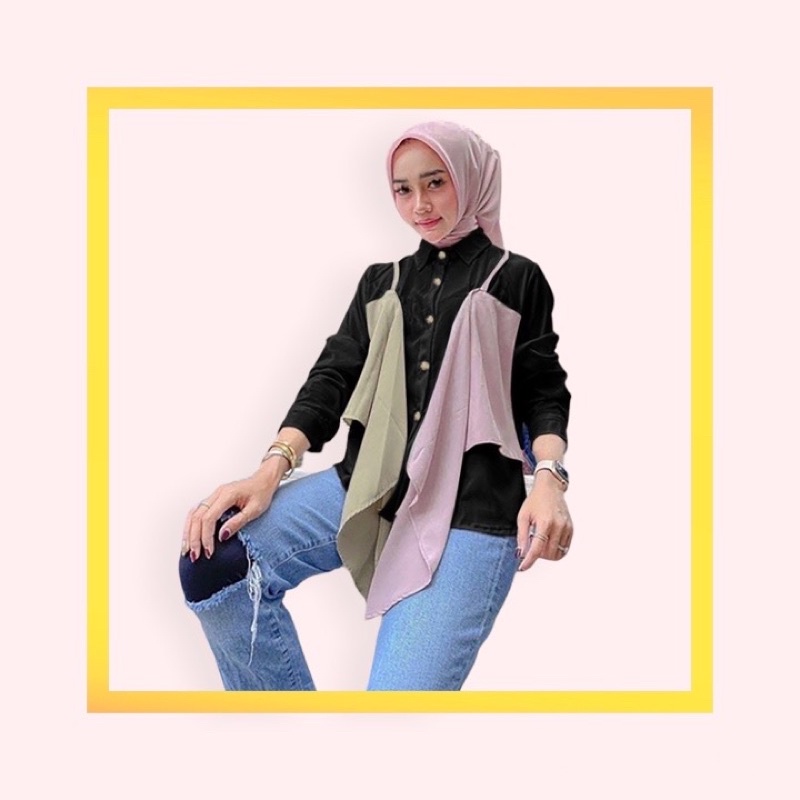 ROSI BLOUSE ATASAN WANITA TALI MOSCREPE FASHION MUSLIM
