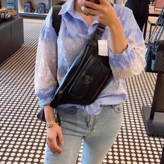 （grab）C4035 C1277 Coach double zipper style men and WOMEN WAIST BAG chest bag crossbody bag