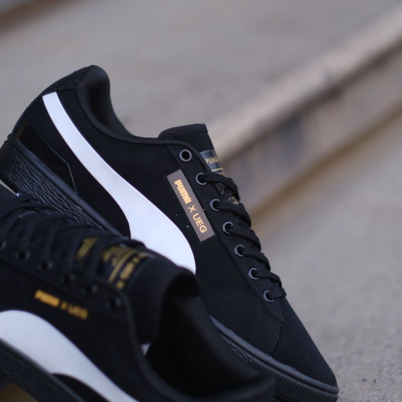 Sepatu PM UEG Black White Logo Gold Original OEM Sneakers Pria