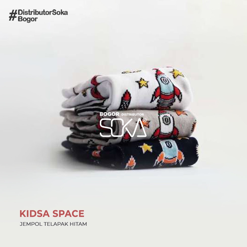 Kanik Kidsa Motif Space - Kaos Kaki Anak Jempol Telapak Hitam