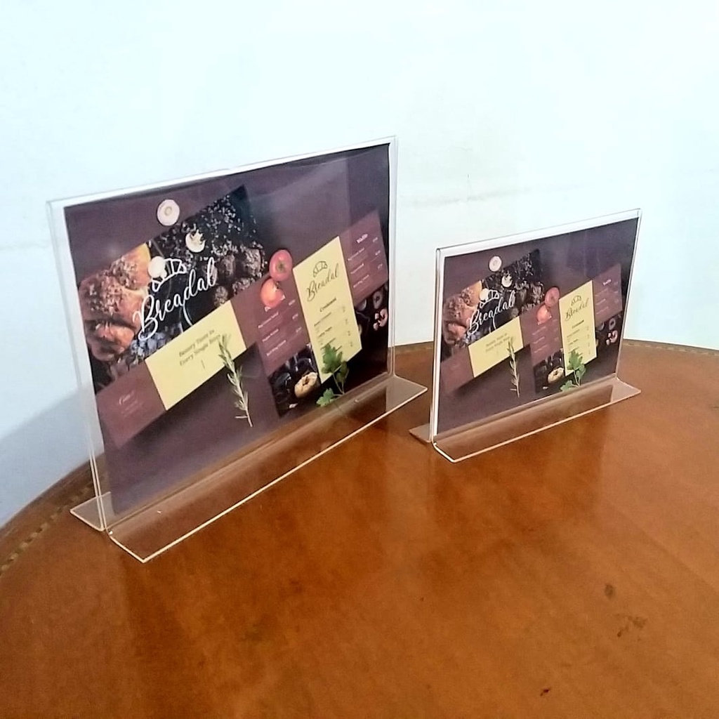 

Tempat Brosur Meja Akrilik A4 30x21 Tent Card Acrylic Standing Premium