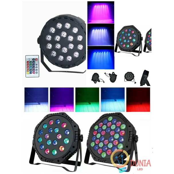 Lampu Sorot Panggung Disko 18 LED / 36 LED Plus Remote Lampu Panggung Par Pakai Remote