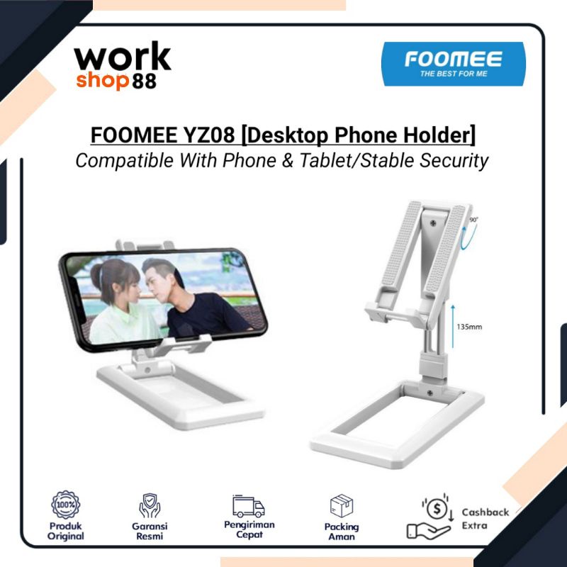 Baru FOOMEE YZ08 Folding Desktop Phone Holder Stand - New Original Garansi Resmi - alas penopang Dud