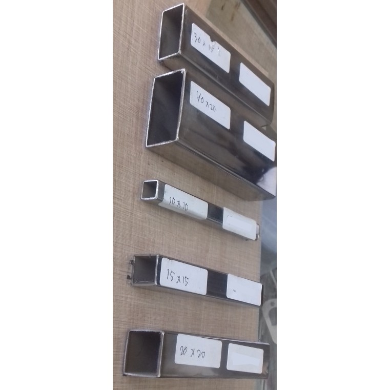 Pipa Kotak Stainless 10 X 10 Mm Tebal 0.8mm Hollow