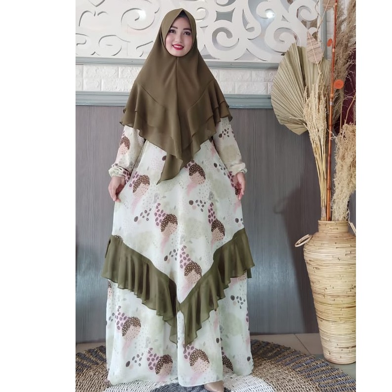 Gamis SYARI RAHAYU ceruty babydoll original laila brand original pesta modis best seller premium