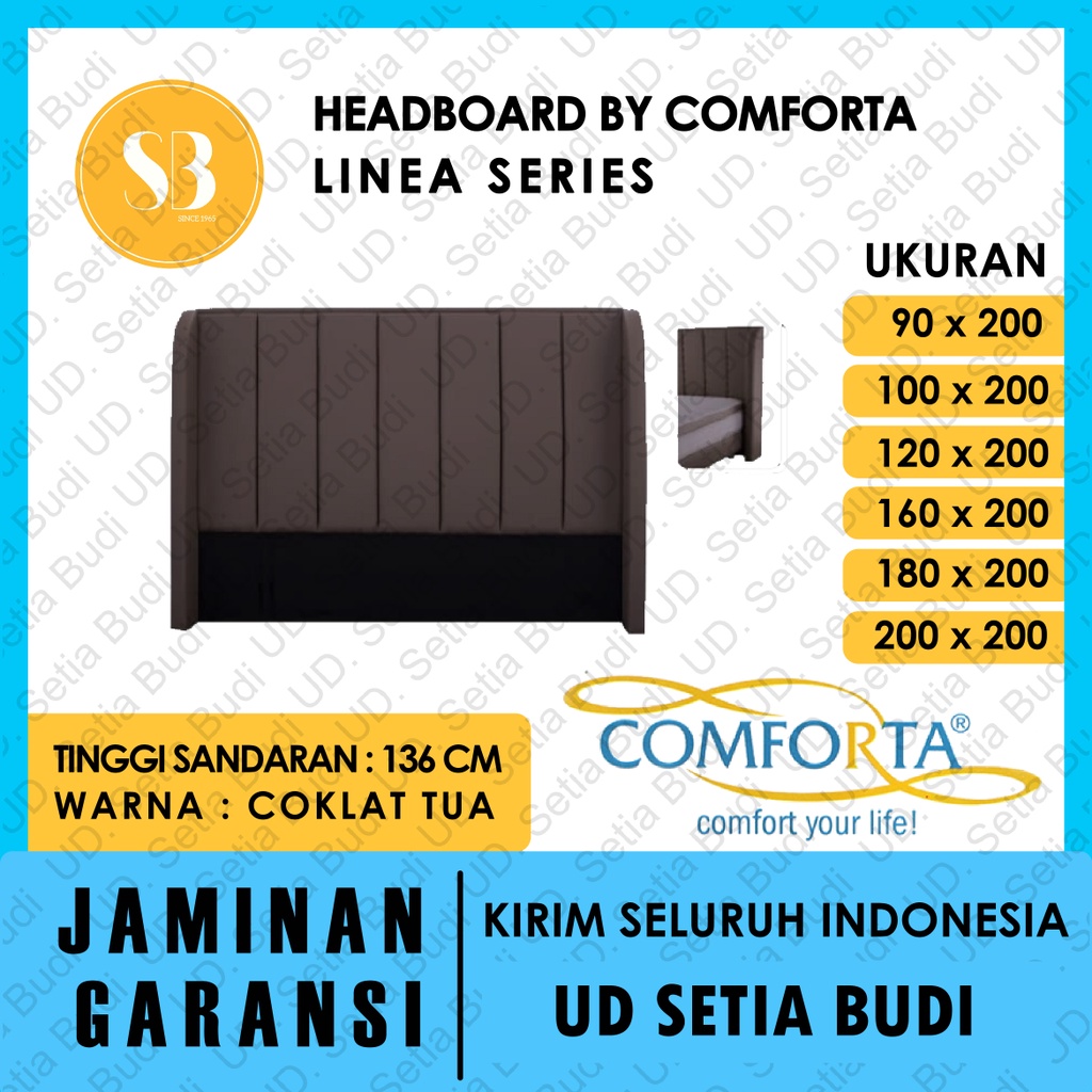 Headboard Linea Kasur Comforta Springbed 200x200 180x200 160x200 120x200 100x200 90x200