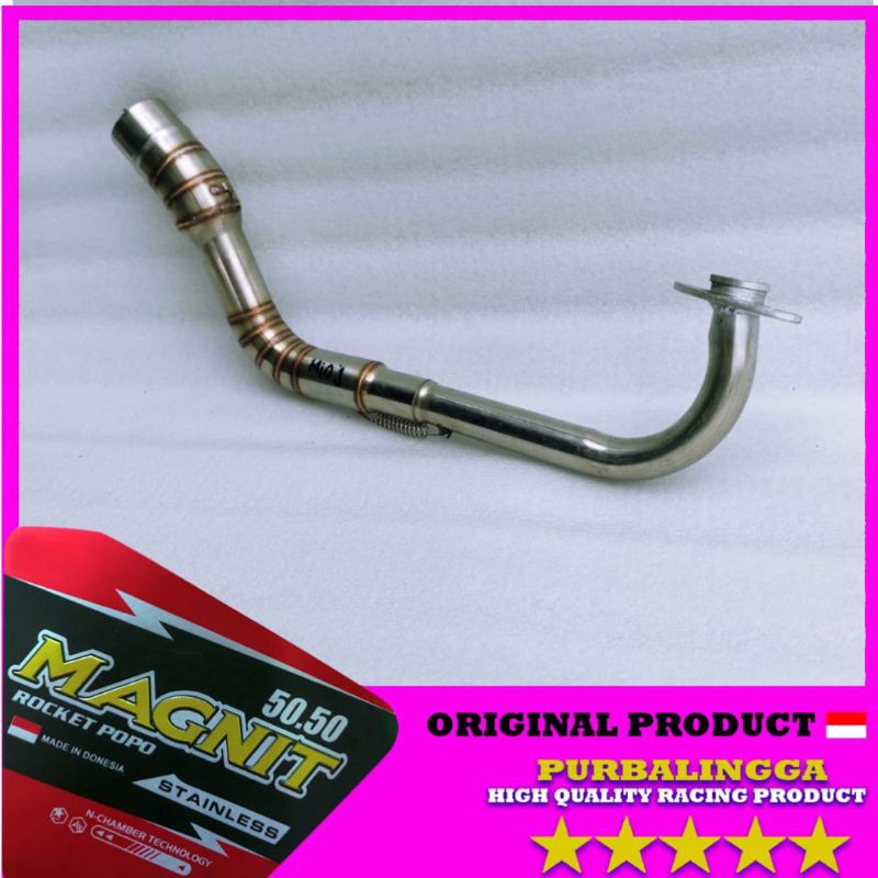 Pipa leher header knalpot racing MIO J M3 FINO 125 XEON INJEKSI Stainless