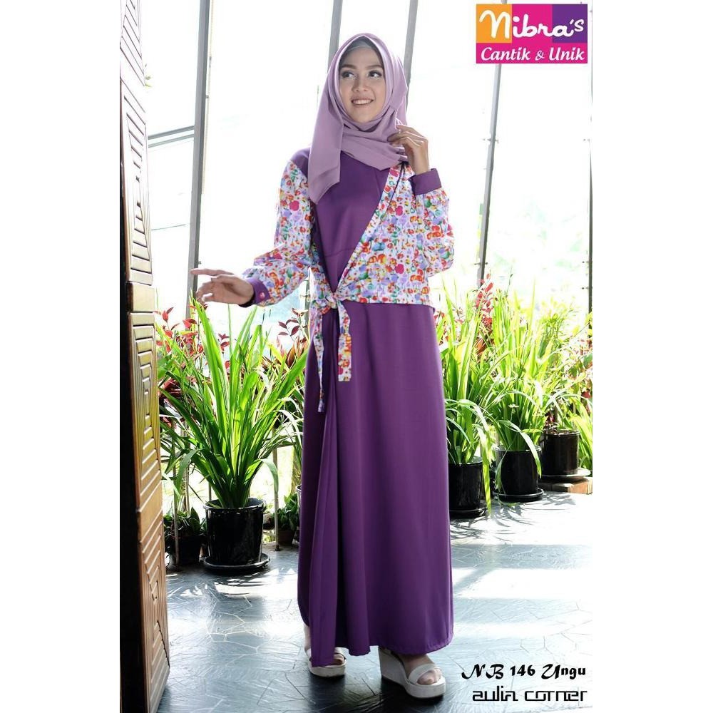 Terbaru Nibras Nb 146 Ungu Baju Hamil Muslim Gamis Terbaru Shopee Indonesia