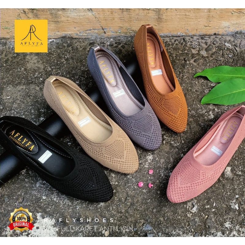 SEPATU FLAT SLIM RAJUT IMPOT V3 ALAS KARET