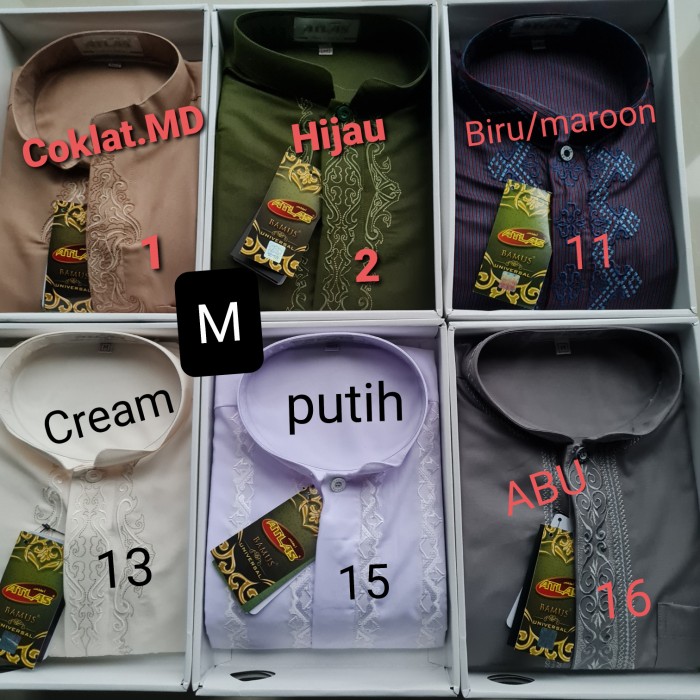 Buruan Beli Baju Koko Atlas Lengan Panjang - Putih, S