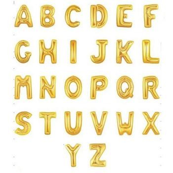 Balon Foil Huruf dan Angka Gold / Emas dan Perak / Silver