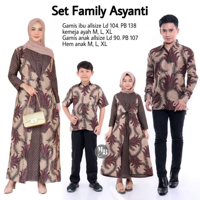 COUPLE KELUARGA GAMIS JAZZY ,SET FAMILY ASYANTI