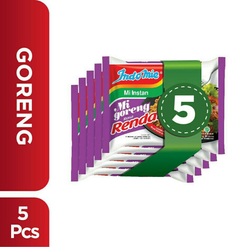 

Mie instan indomie goreng rendang 5 pcs 85 gr