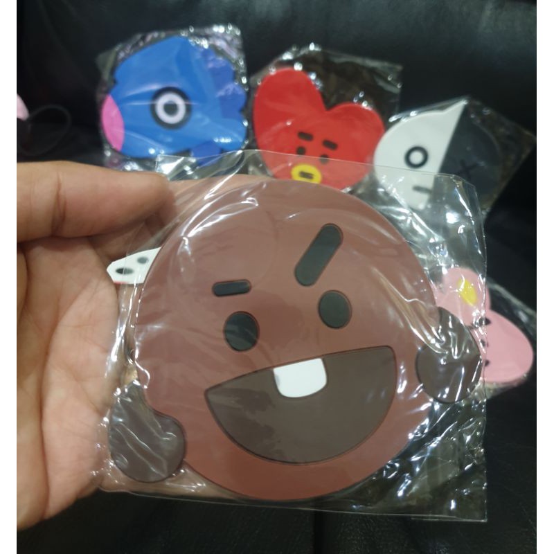 KARET TATAKAN GELAS KPOP BTS ARMY CUTE CARTOON BT21 BANGTAN