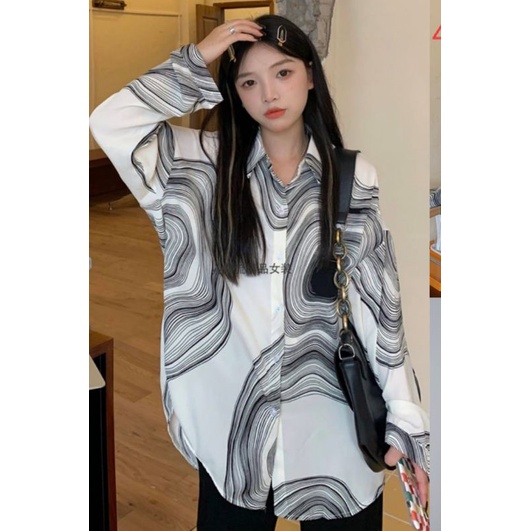 Outfit Remaja Baju Kemeja Wanita Fashion Bkk B0056 Bahan Premium Motif Print Lv Termurah By Fazzle O