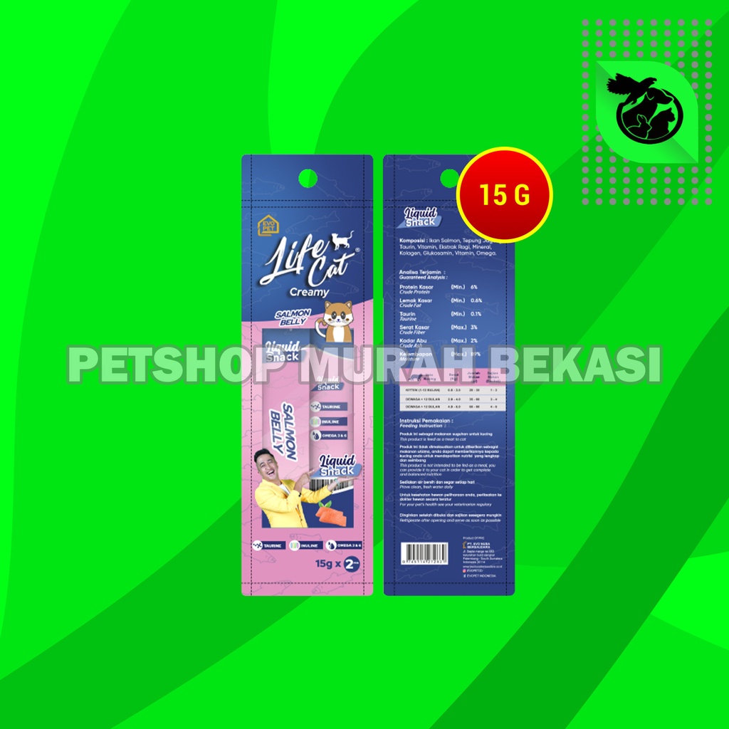 Life Cat Creamy Snack Cemilan Kucing Liquid 15 Gram