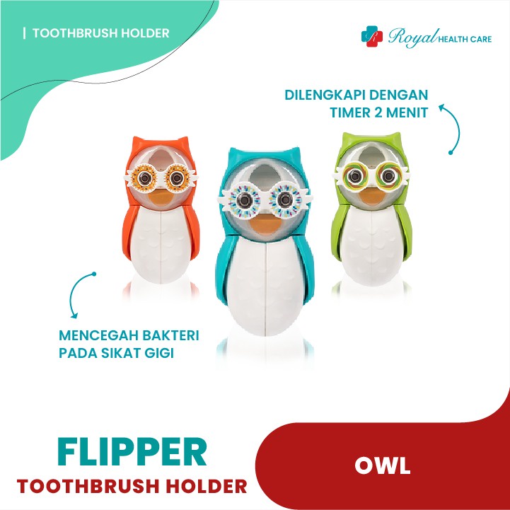 FLIPPER FUN OWL TOOTHBRUSH HOLDER