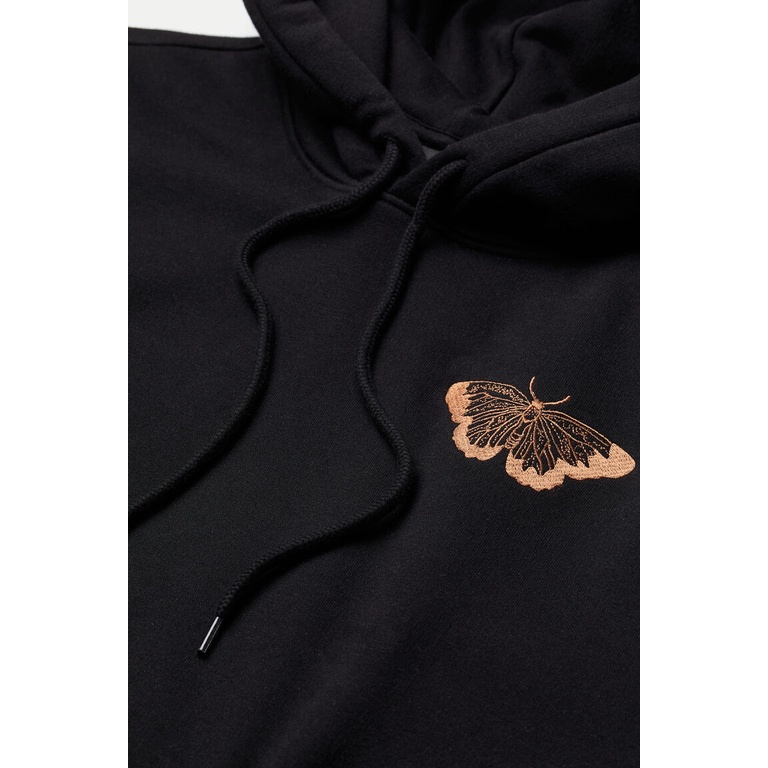 Hoodie HM Butterfly Hitam Sweater Hoodie Pria Wanita