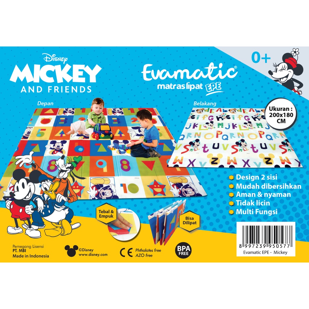 KARPET MATRAS LIPAT EVAMATIC | PLAYMATS LIPAT EVAMATIC MICKEY XPE EPE