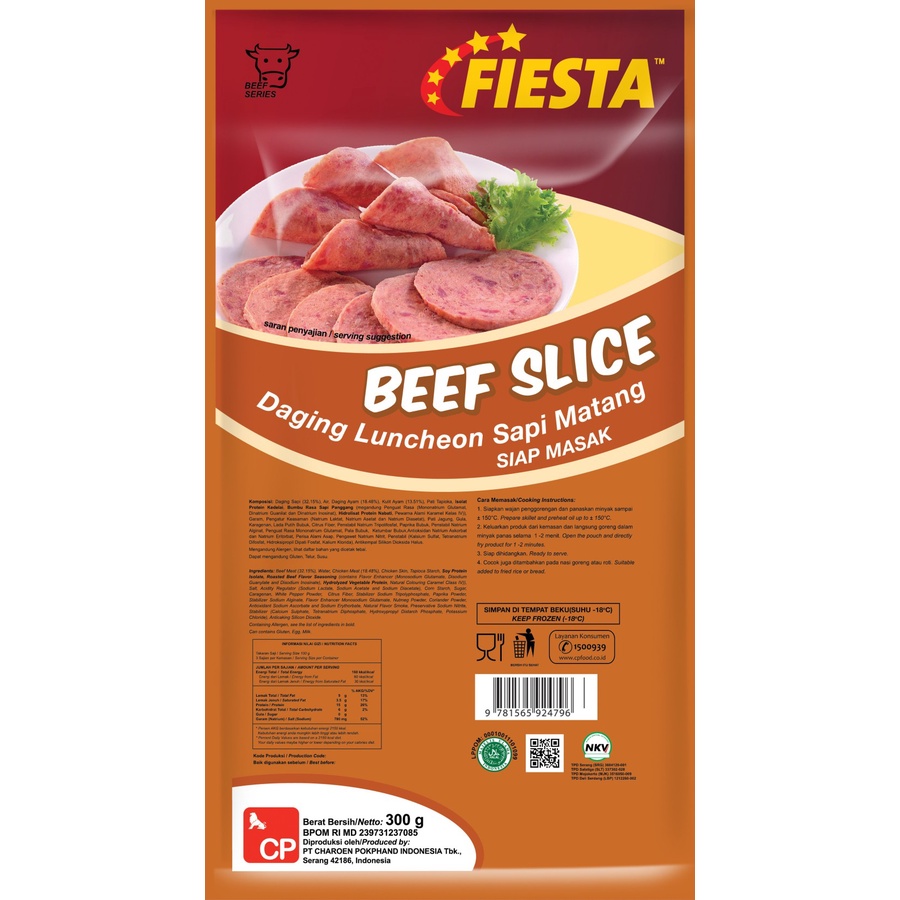 

LUNCHEON BEEF SLICE FIESTA 300GR DAGING SAPI IRIS MATANG HALAL