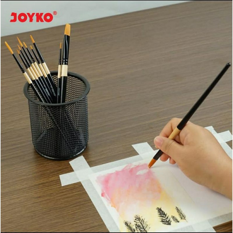 

JOYKO BR 9 PROFESSIONAL ARTIST BRUSH KUAS LUKIS BULU NYLON KUNING EMAS