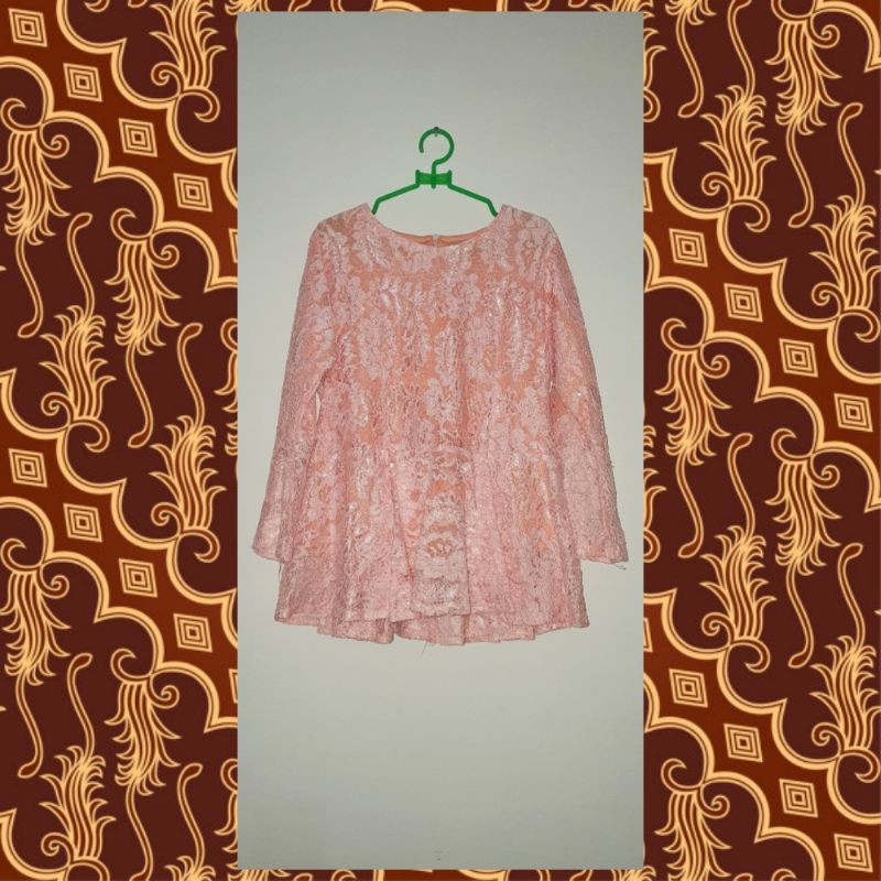 KEBAYA BROKAT PEACH INDAH BORDIR