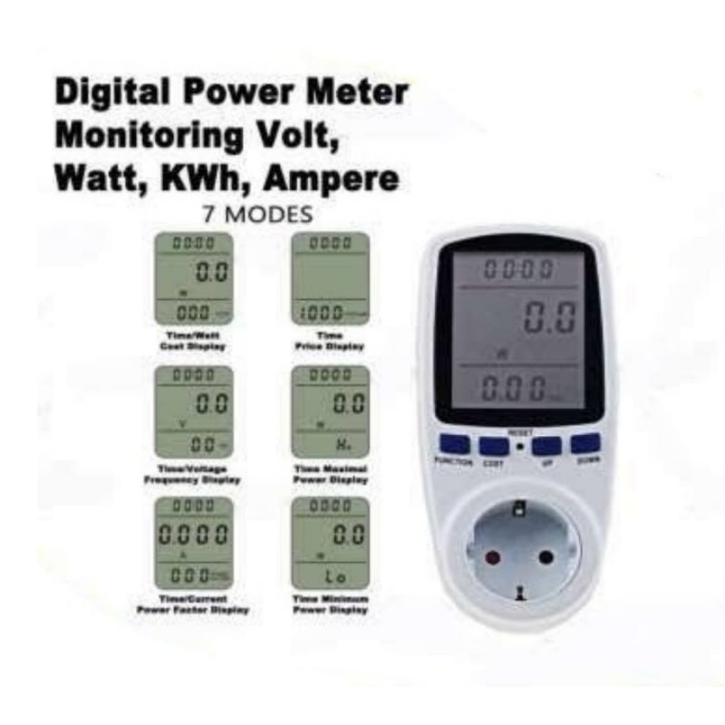 Alat ukur test tegangan listrik digital kwh volt watt amper meter otomatis