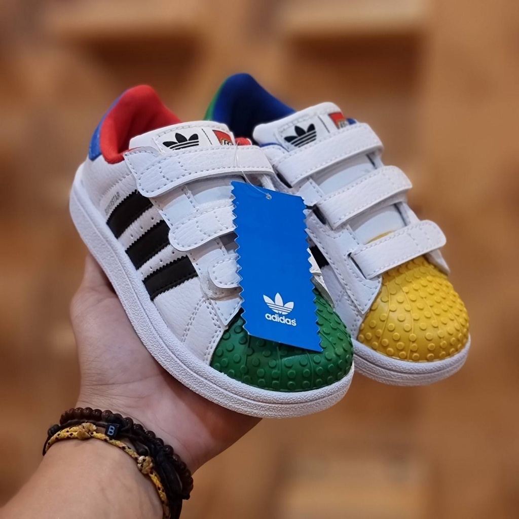 ADIDAS LEGO SUPERSTAR VELCRO ORIGINAL BNIB KIDS ANAK LAKI PEREMPUAN
