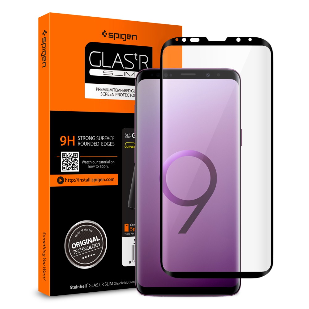 

Spigen Glas tR Curved HD Tempered Glass for Galaxy S9 Plus - Black (1Pack)