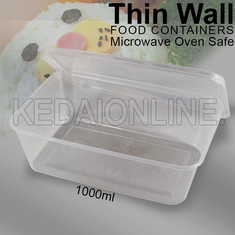 Thinwall Food container 1000ml / Box kotak makan plastik tahan panas