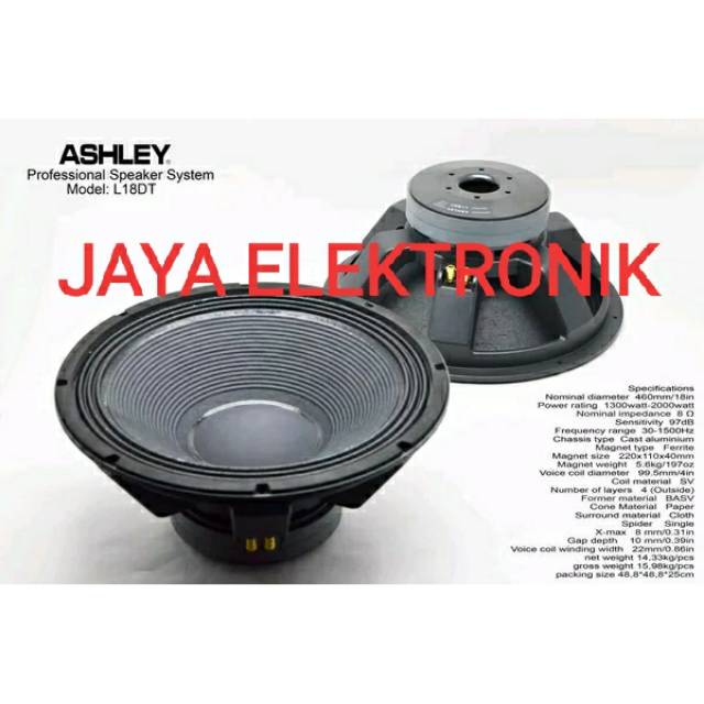 Subwoofer speaker ashley L 18DT  18 inchi