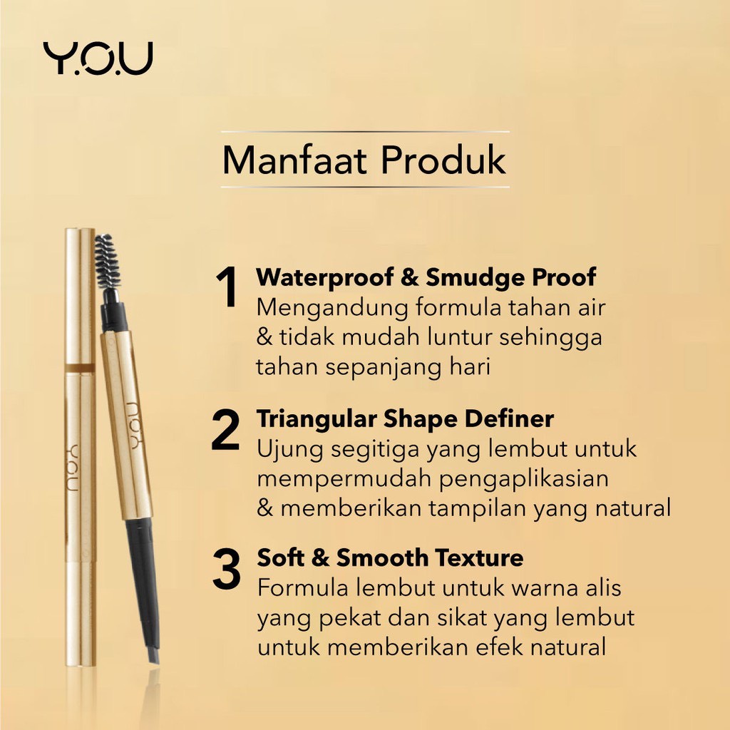 YOU - Perfect Dual Brow Matic - The Gold One / Pencil Eyebrow / Pensil Alis