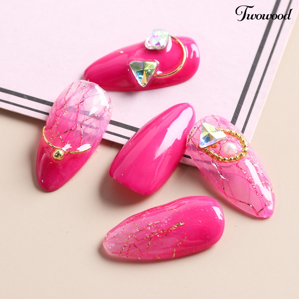 Twowood 1 Kotak Stiker Kuku 3D Bahan Mesh Untuk Nail Art Wanita