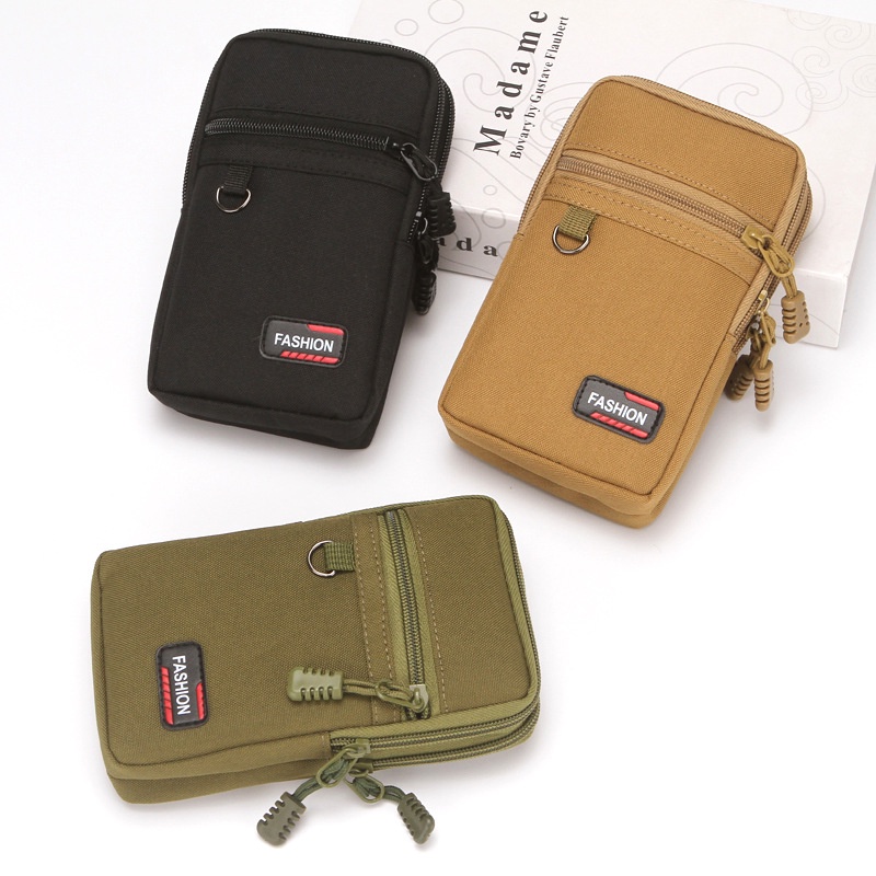 original tas hp pinggang selempang kanvas 6,7 - 7,2 inch carabiner