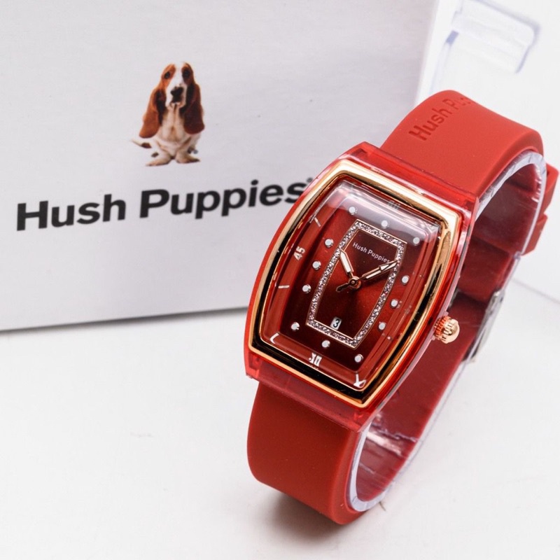 Bisa COD Jam Tangan Hush Puppies Rubber Segi Crono Aktif Free Box Model AC Best Seller