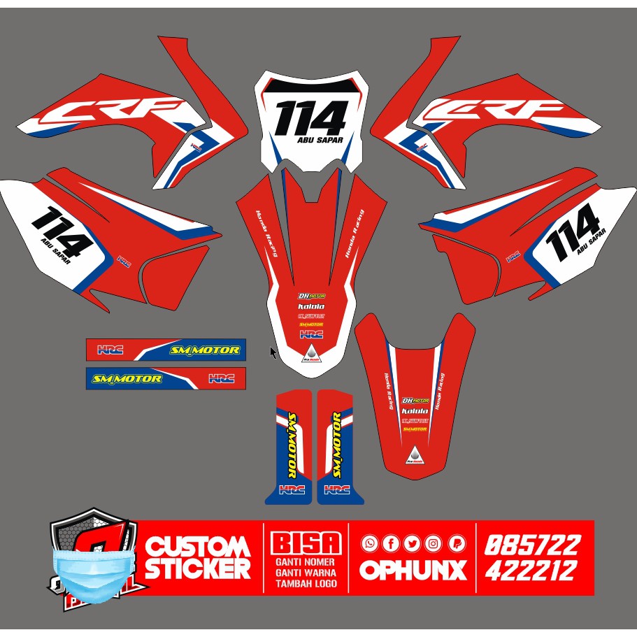 CRF STIKERCUSTOM FULL BODY DECAL STICKER STRIPING crf