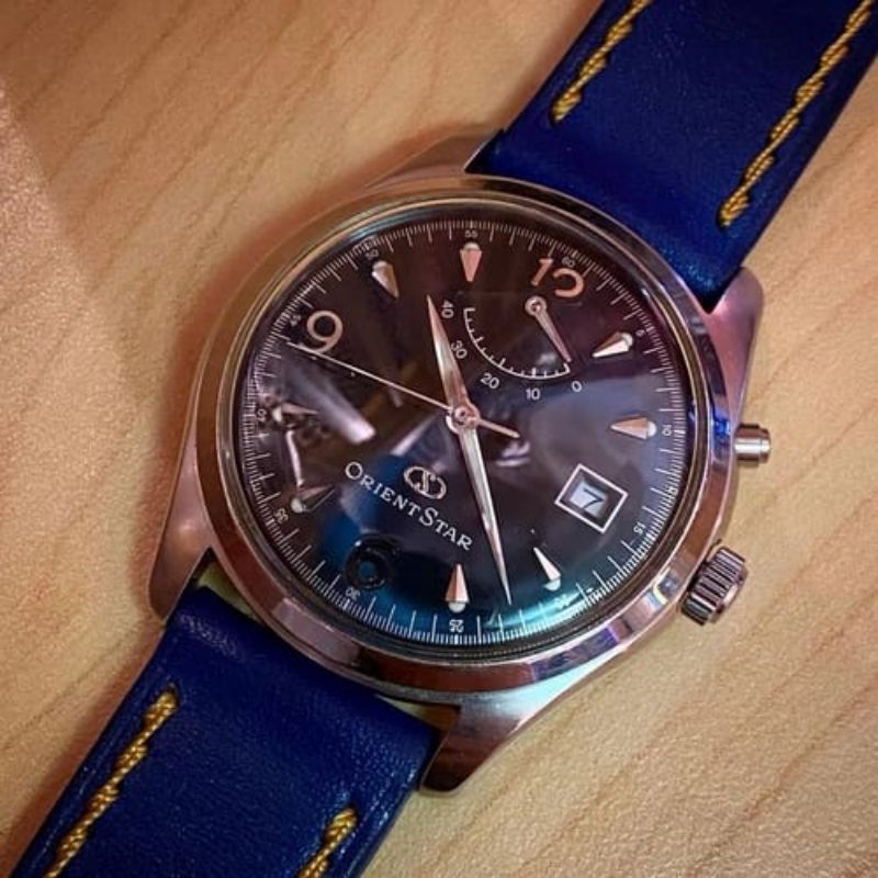 jam tangan Orient Star Navy Blue Power Reserve Automatic 21 Jewels