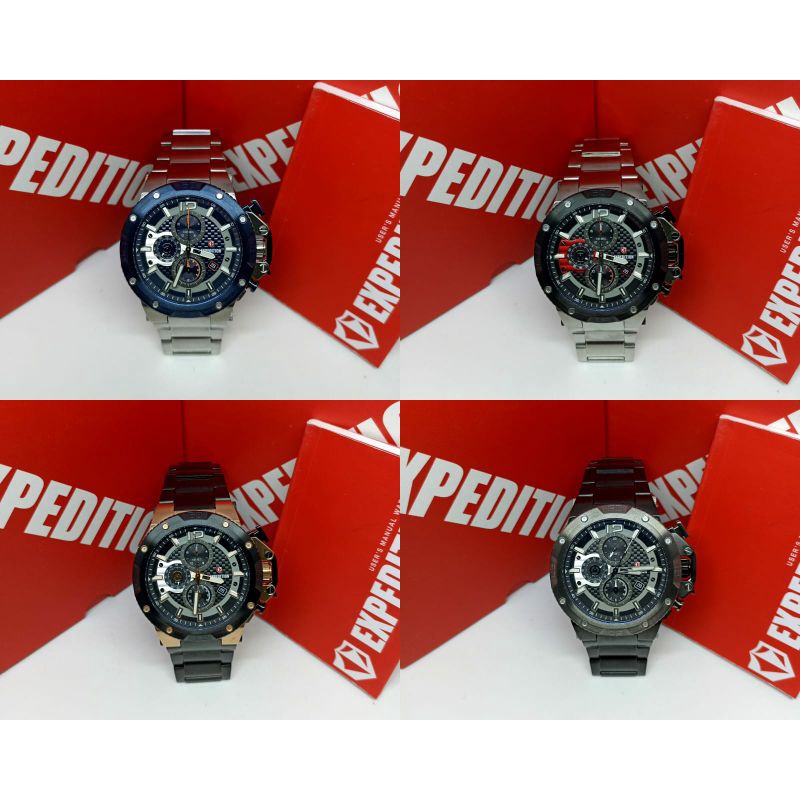 Jam Tangan Pria Expedition 6751 E6751 EXP6751 Tali Besi / Stainless steel