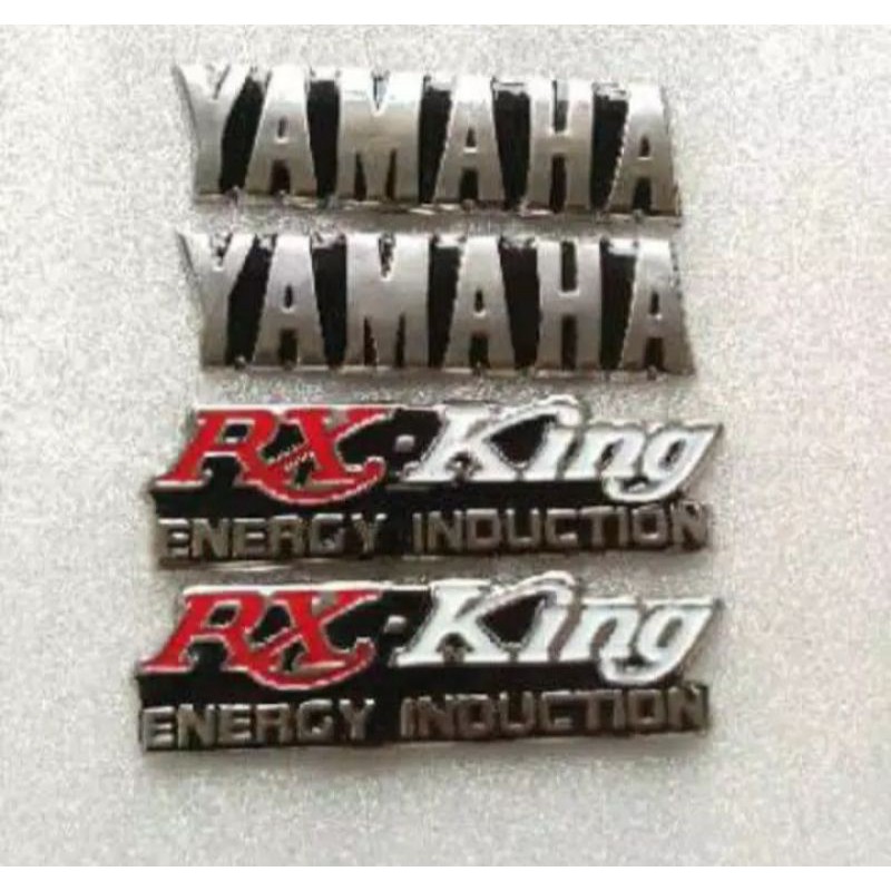 Emblem Logo Tangki Yamaha Rx King Kanan Kiri Kw -Emblem bok aki RX king set bahan plat stenlis