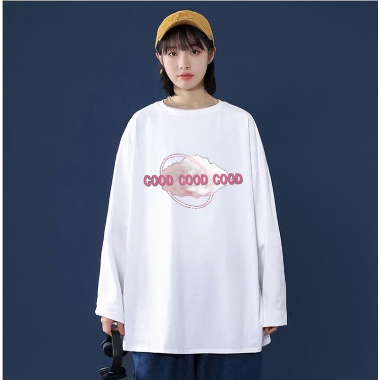 Korean Kaos oversize wanita lengan panjang kaos korea wanita