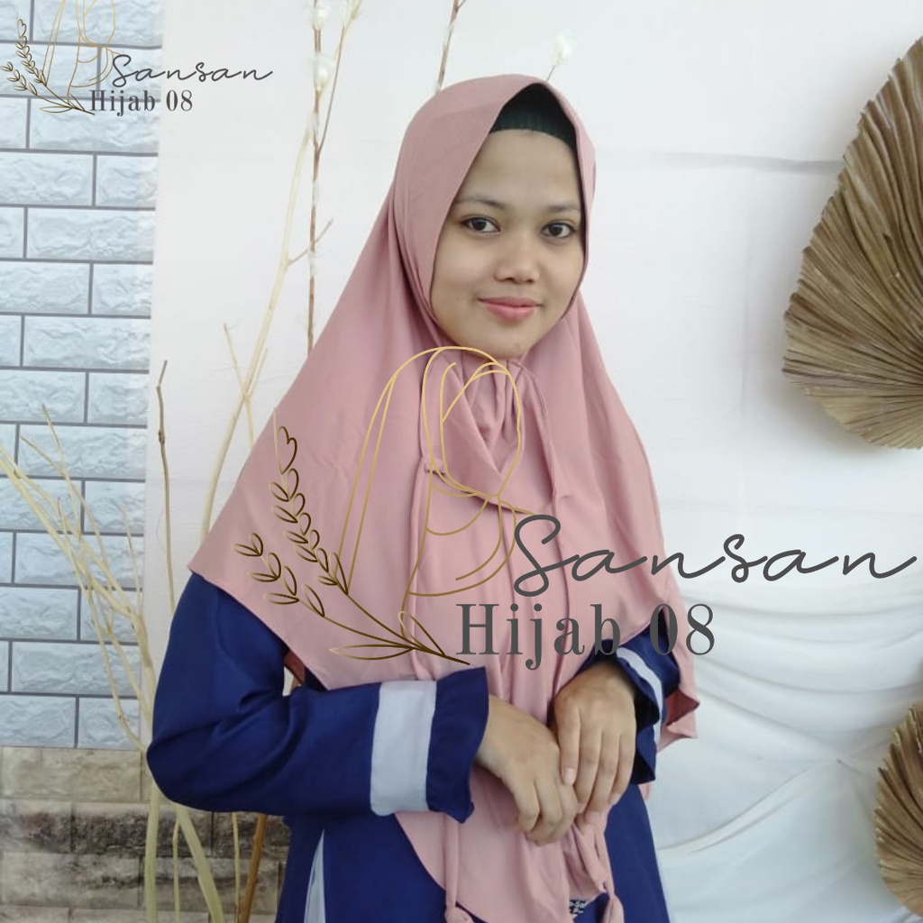 Hijab jilbab Kerudung Khimar Instan Jersey POPPY NIQOB 3 in 1