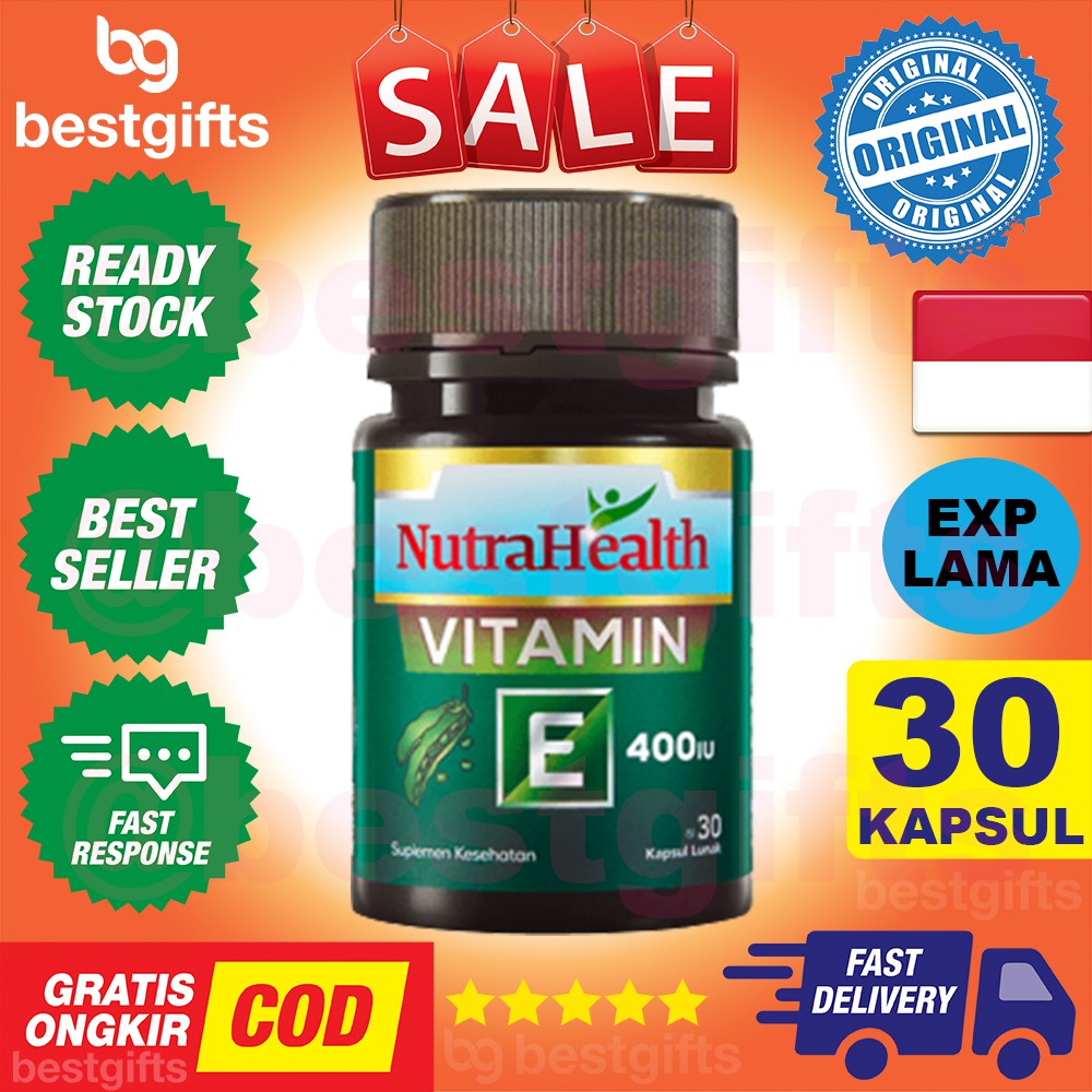 NUTRAHEALTH NUTRA HEALTH VITAMIN E 400 IU ANTIOKSIDAN KESEHATAN KULIT MATA HORMON HAMIL 30 KAPSUL