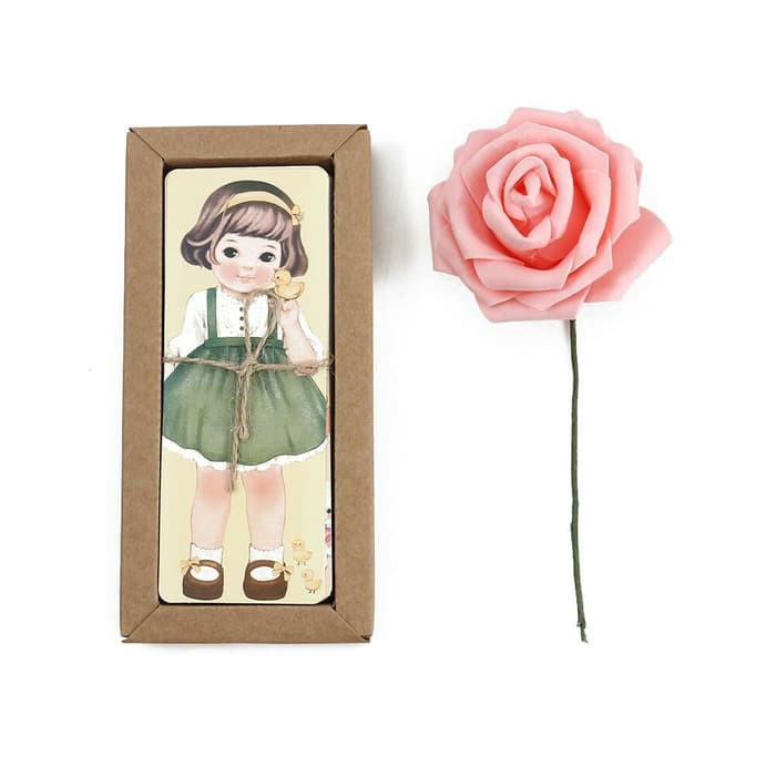 Girl Dolls Card Book Holder Set isi 30 - Bookmarker Imut Pembatas Buku