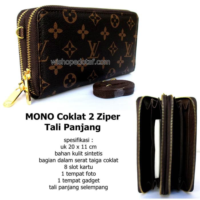 ON SALE DOMPET WANITA LV 2 ZIPPER SELEMPANG MONOGRAM