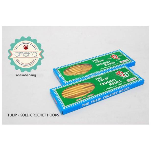 ♥Original♥ PCS - Hakpen (Alat/Jarum Rajut) Tulip Gold / Double Pointed Crochet Hooks Alumunium terba